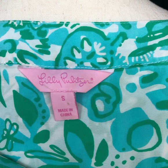 Lilly Pulitzer Delray Silk Tunic Bungle In The Jungle Sz S - Picture 8 of 16